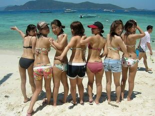 teenage bikini beach