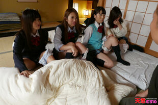 Japanese college gang-fuck from