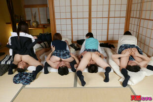 Japanese college gang-bang from