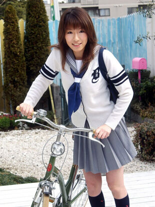 Asian college girl in uniform
