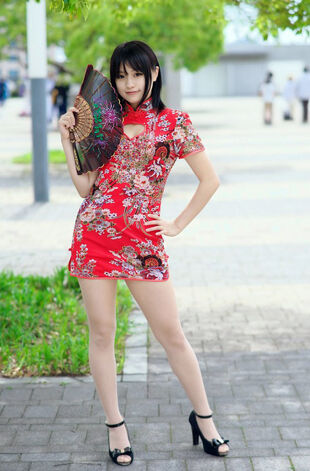 A young lady Asian style model in..